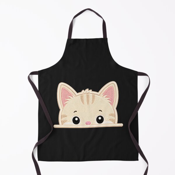 Item preview, Cute Baby Kitten Peek Embroidery Illustration designed and sold by ColorSplash123.