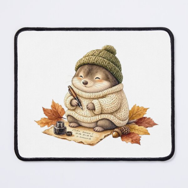 Item preview, Cozy Woodland Mole Writing Letters | Cute Autumn Animal Sticker designed and sold by vigzhifushions.