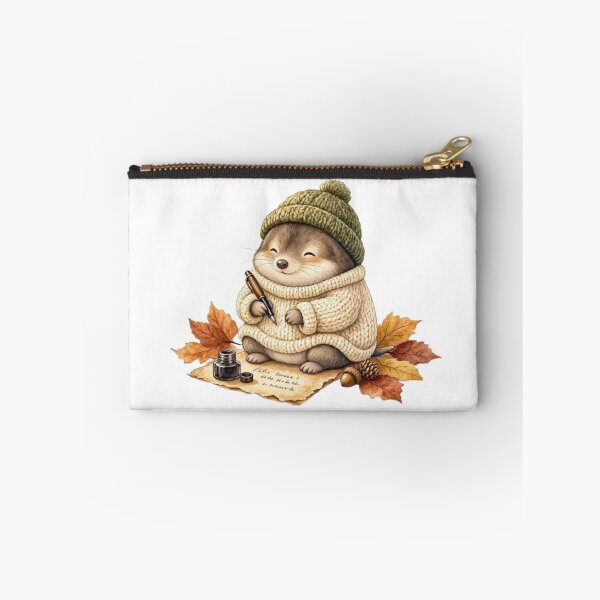 Item preview, Cozy Woodland Mole Writing Letters | Cute Autumn Animal Sticker designed and sold by vigzhifushions.