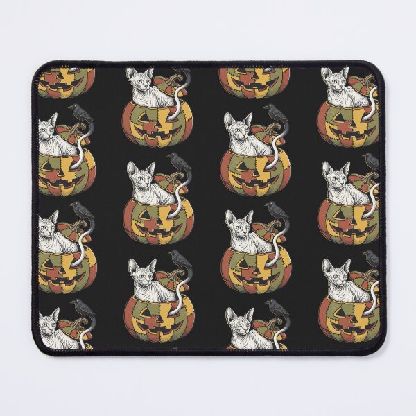 Item preview, Sphynx Cat in Patchwork Pumpkin with Crow designed and sold by MewSpooky.