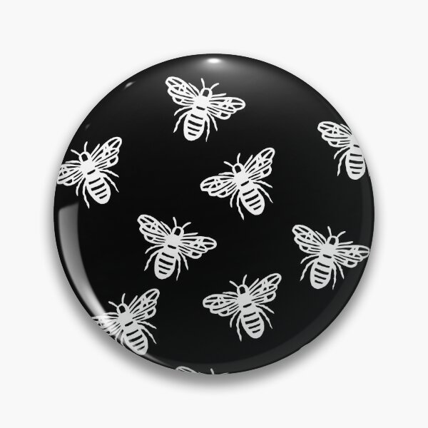 Item preview, Inverted Bee Pattern - White Ink on Dark Background designed and sold by BlackNordicLines.