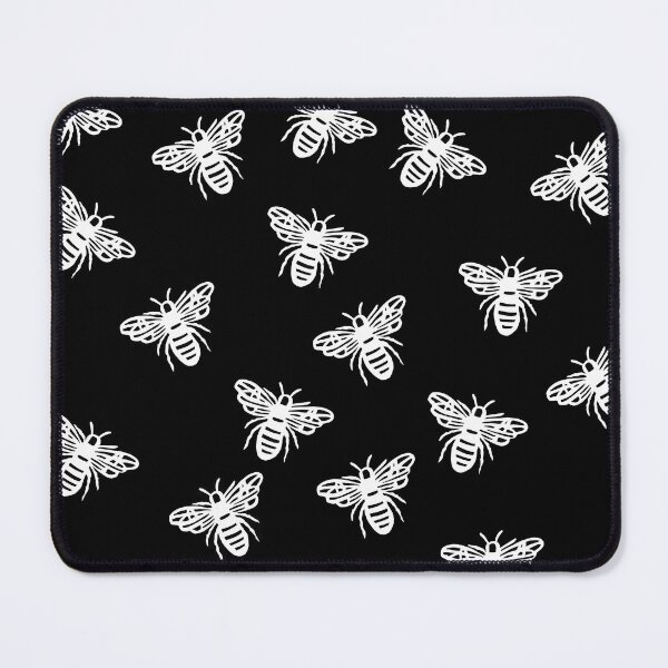 Item preview, Inverted Bee Pattern - White Ink on Dark Background designed and sold by BlackNordicLines.