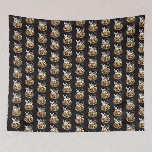 Item preview, Sphynx Cat in Patchwork Pumpkin with Crow designed and sold by MewSpooky.