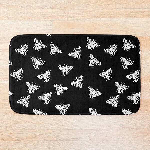 Item preview, Inverted Bee Pattern - White Ink on Dark Background designed and sold by BlackNordicLines.