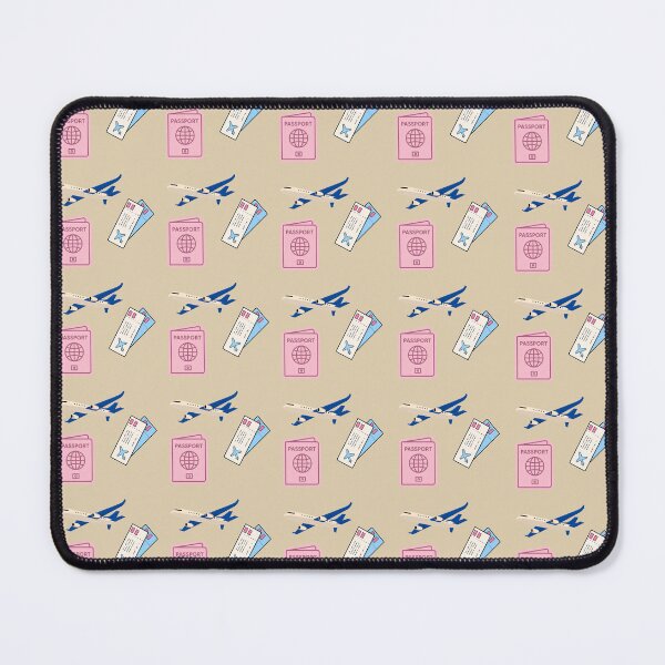 Item preview, Cute Pink Passport Airplane Boarding Pass Travel Seamless Pattern designed and sold by Artemis & Woven Collective.