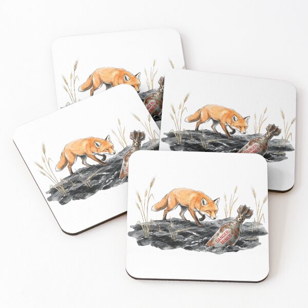 Item preview, Danger Mined - Cautious Fox in Field Illustration designed and sold by SoulPT.