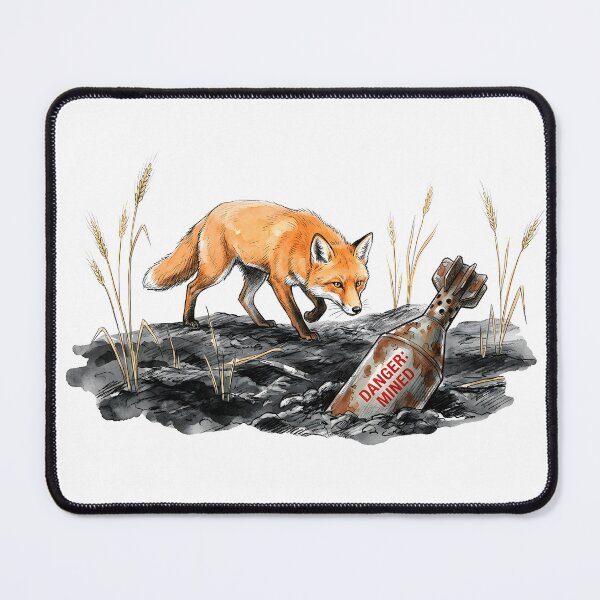 Item preview, Danger Mined - Cautious Fox in Field Illustration designed and sold by SoulPT.
