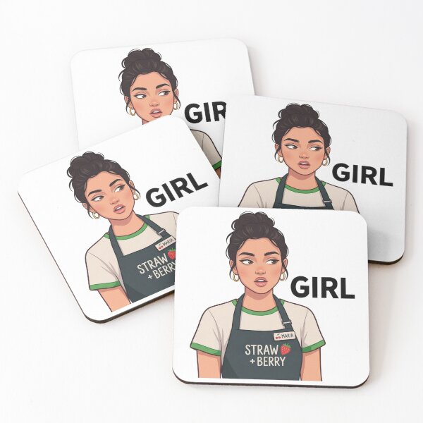 Item preview, Strawberry Barista Girl Funny Sarcastic Café Worker Meme Aesthetic Decal Gift designed and sold by raedattia.