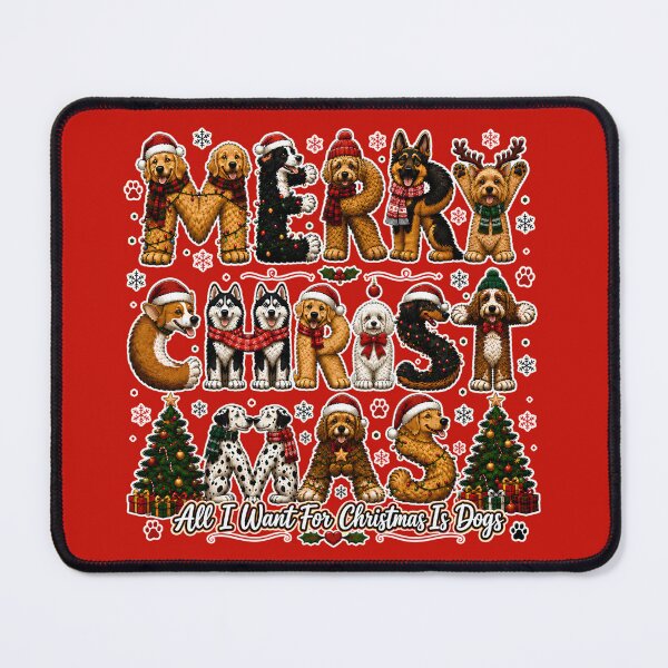 Item preview, Merry Christmas Dogs Letter Art Holiday Design designed and sold by OMdesign10.