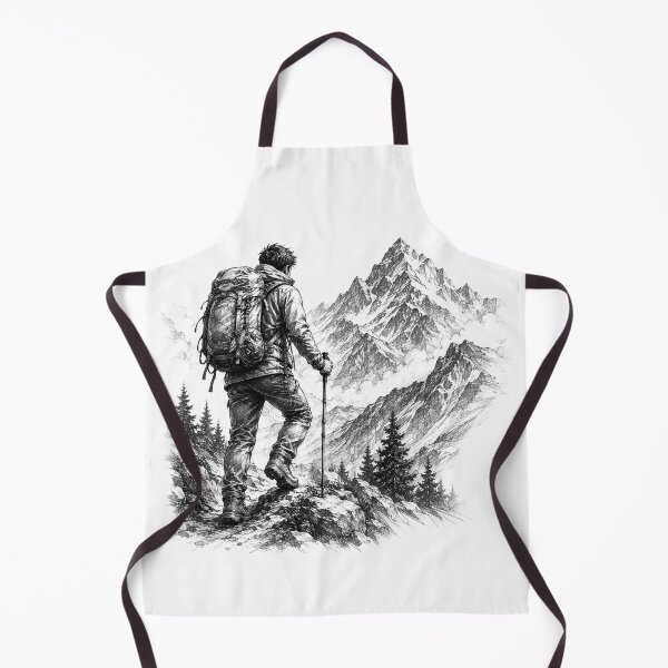 Item preview, Mountain Trekking Sketch Sticker | Hiking Adventure Pencil Art | Outdoor Explorer designed and sold by DKraftz.
