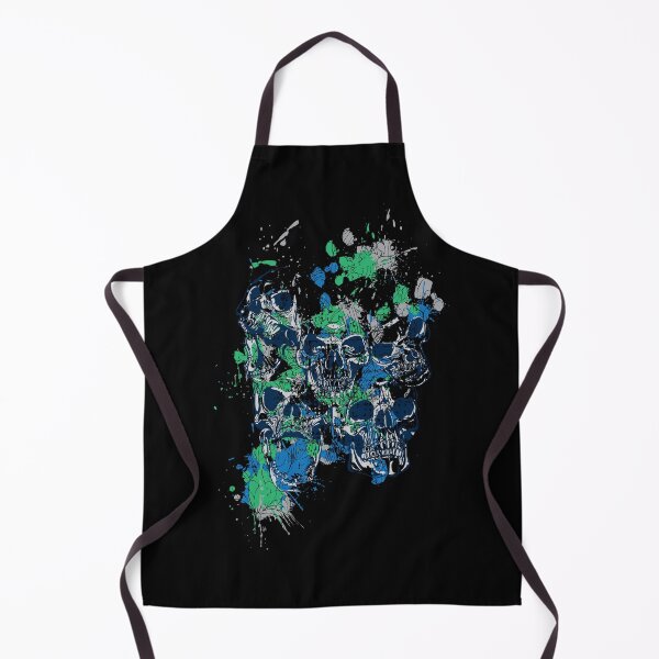 Item preview, Skulls 073B-C2 - 5 Skulls and Paint Splatters - Black Background designed and sold by SkullTees.