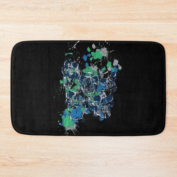 Item preview, Skulls 073B-C2 - 5 Skulls and Paint Splatters - Black Background designed and sold by SkullTees.