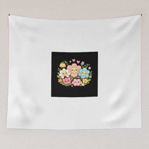 Item preview, Kawaii Happy Flower Smiley Bouquet designed and sold by ThilankaDesign.