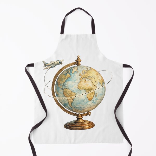 Item preview, Vintage Globe and Airplane Travel Illustration designed and sold by LaylaArtStudio.