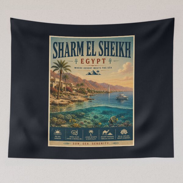Item preview, Vintage Egypt - Sharm El Sheikh - Poster designed and sold by GoodOldVintage.