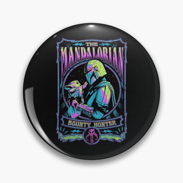 Item preview, The Manda.lorian Mando & Grogu Neon Poster Square designed and sold by AndrewMiddleton.