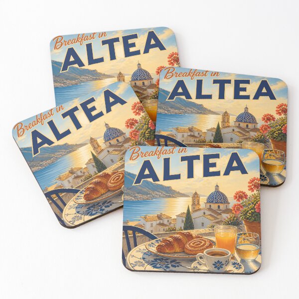 Item preview, Breakfast in Altea, Spain: Scenic -Style Painterly Travel Poster designed and sold by LSVart.