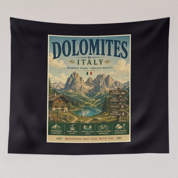 Item preview, Vintage Dolomites - Italy Poster designed and sold by GoodOldVintage.