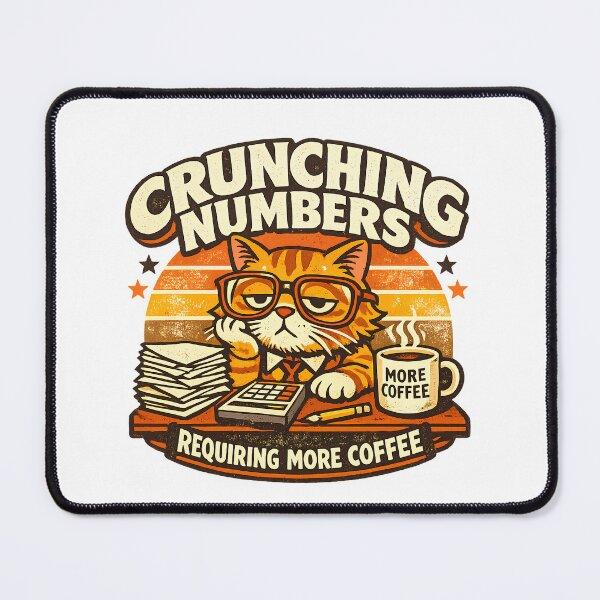 Item preview, Funny Accountant Cat – Crunching Numbers & Coffee Retro Accounting Design designed and sold by Best and Cool.