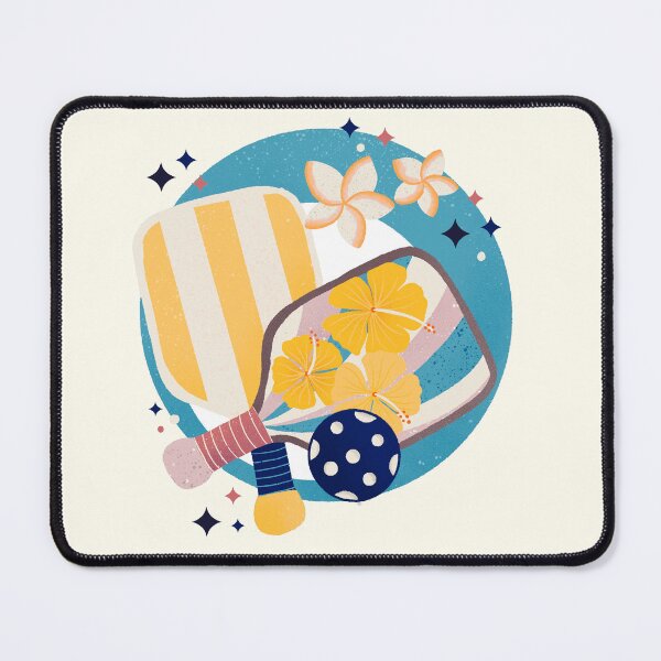 Item preview, Blue and Yellow Tropical Pickleball Badge designed and sold by Home Cyn Home.