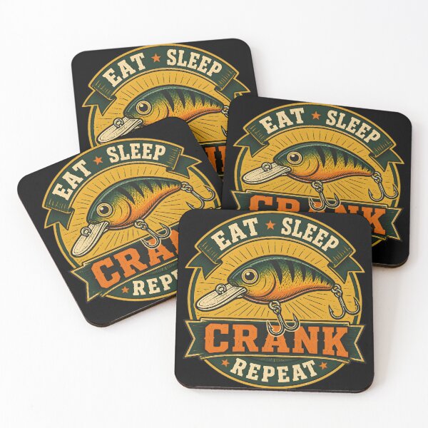 Item preview, Eat Sleep Crank Repeat - Funny Vintage Crankbait Fishing Lure designed and sold by ThirdShiftLab.