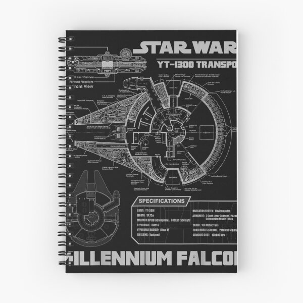 Item preview, Millennium Falcon Grey Schematics Graphic designed and sold by AndrewMiddleton.
