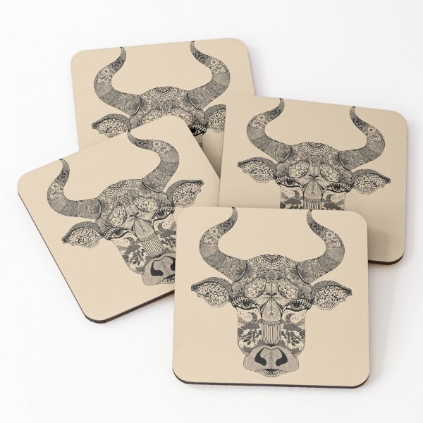 Item preview, Taurus Bull Mandala, Boho Zodiac Star Sign Line Art designed and sold by FredaLilly85.