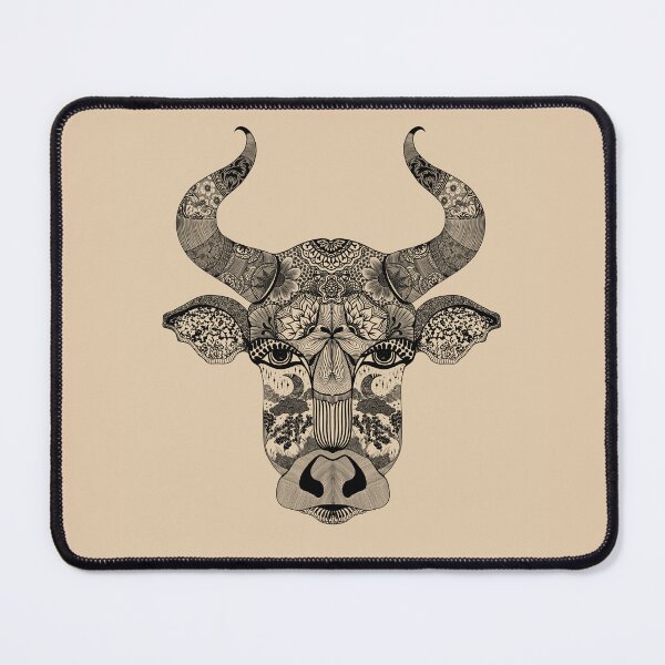 Item preview, Taurus Bull Mandala, Boho Zodiac Star Sign Line Art designed and sold by FredaLilly85.
