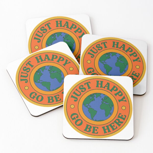 Item preview, Just Happy Go Be Here Retro 70s Earth Globe Positive Mental Health Decal Present designed and sold by raedattia.