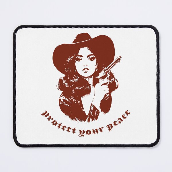 Item preview, “Protect Your Peace” Cowgirl Diva Vintage Style Illustration in Deep Rust designed and sold by ✨nightvrld.