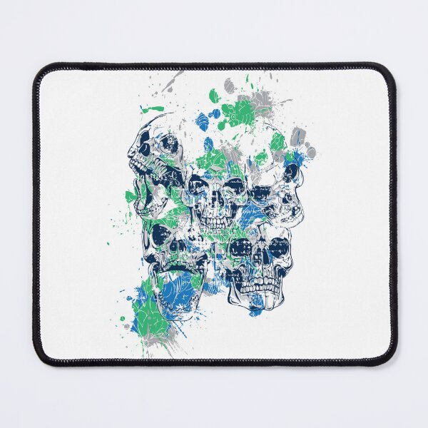 Item preview, Skulls 073W-C2 - 5 Skulls and Paint Splatters - White Background designed and sold by SkullTees.