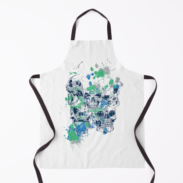 Item preview, Skulls 073W-C2 - 5 Skulls and Paint Splatters - White Background designed and sold by SkullTees.
