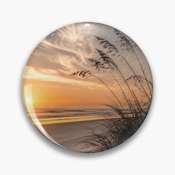 Item preview, Golden Beach Sunrise with Sand Dunes and Sea Oats Coastal Landscape designed and sold by Wild Bloom Paws.