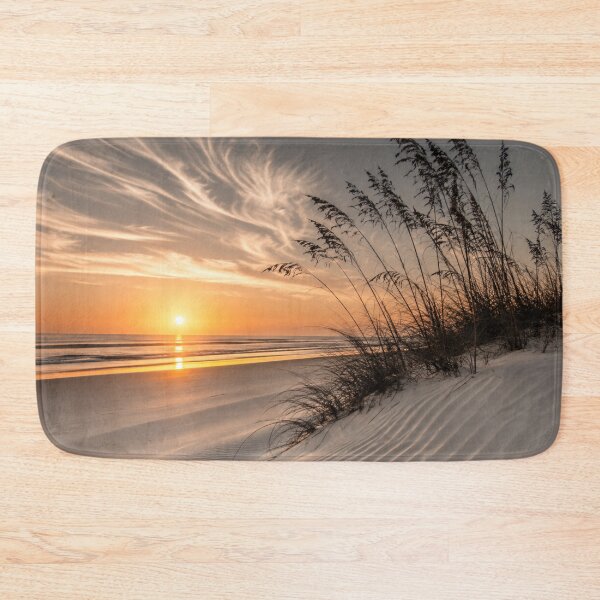 Item preview, Golden Beach Sunrise with Sand Dunes and Sea Oats Coastal Landscape designed and sold by Wild Bloom Paws.