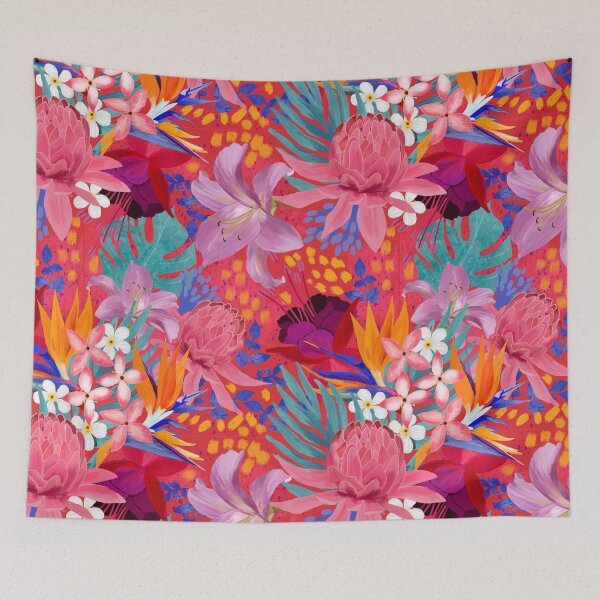 Item preview, Hot tropical flowers designed and sold by SweetCoolVibes.