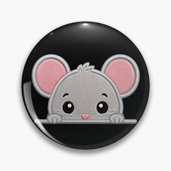 Item preview, Cute Baby Mouse Peek Embroidery Illustration designed and sold by ColorSplash123.