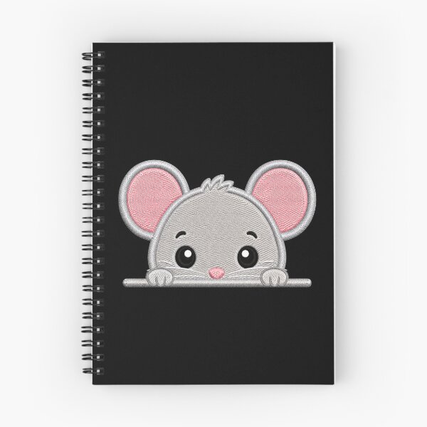 Item preview, Cute Baby Mouse Peek Embroidery Illustration designed and sold by ColorSplash123.