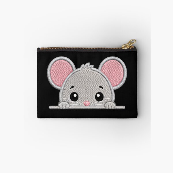 Item preview, Cute Baby Mouse Peek Embroidery Illustration designed and sold by ColorSplash123.