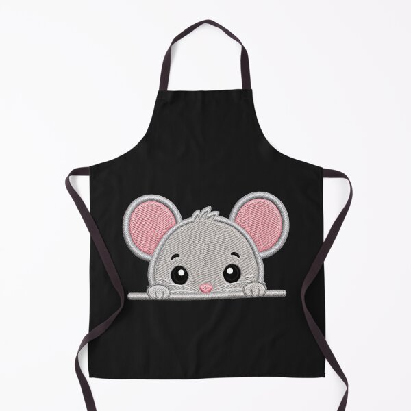 Item preview, Cute Baby Mouse Peek Embroidery Illustration designed and sold by ColorSplash123.