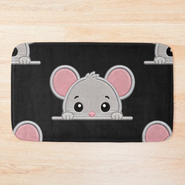 Item preview, Cute Baby Mouse Peek Embroidery Illustration designed and sold by ColorSplash123.