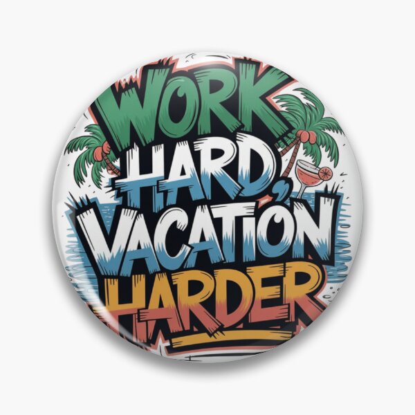 Item preview, Work Hard Vacation Harder T-Shirt | Vibrant Tropical Summer Vacation Graphic Tee designed and sold by RajDeals.