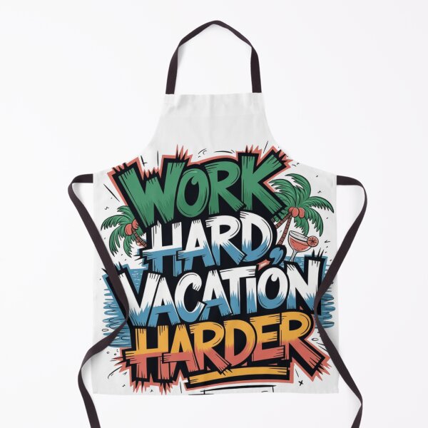 Item preview, Work Hard Vacation Harder T-Shirt | Vibrant Tropical Summer Vacation Graphic Tee designed and sold by RajDeals.