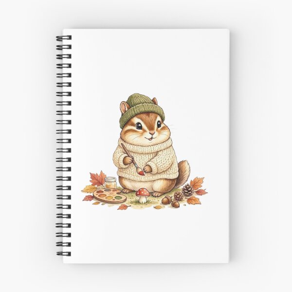 Item preview, Cozy Woodland Chipmunk Painting Mushrooms | Cute Autumn Animal Sticker designed and sold by vigzhifushions.