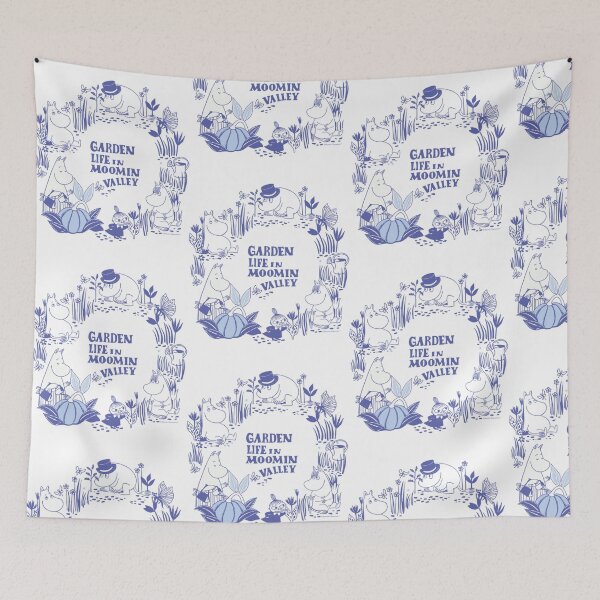 Item preview, Moomin Garden Life In Moominvalley Blue Print designed and sold by framiorville.