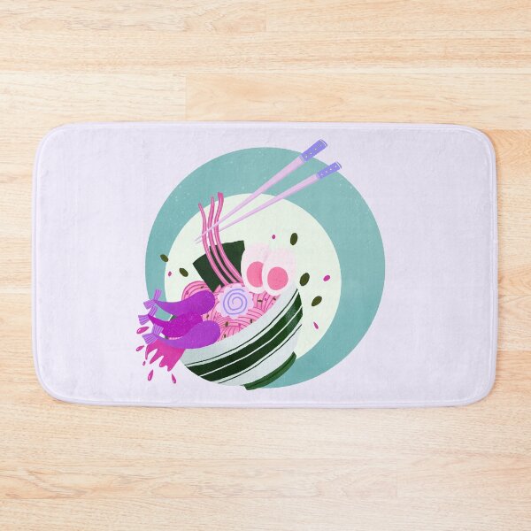 Item preview, Ramen Noodles Bowl - pink and turquoise retro bubble badge designed and sold by Home Cyn Home.