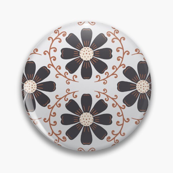 Item preview, Daisy Vine - Charcoal and Terracotta on Off-White designed and sold by artistmaria.