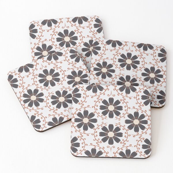 Item preview, Daisy Vine - Charcoal and Terracotta on Off-White designed and sold by artistmaria.