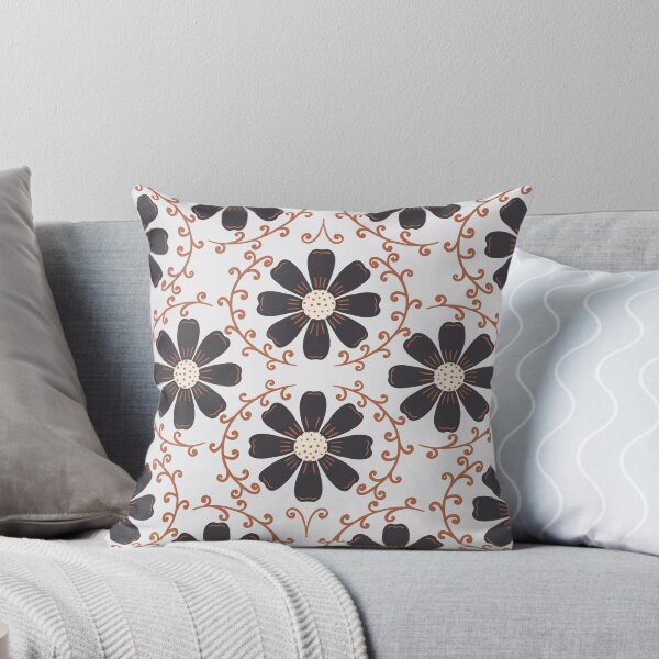 Item preview, Daisy Vine - Charcoal and Terracotta on Off-White designed and sold by artistmaria.