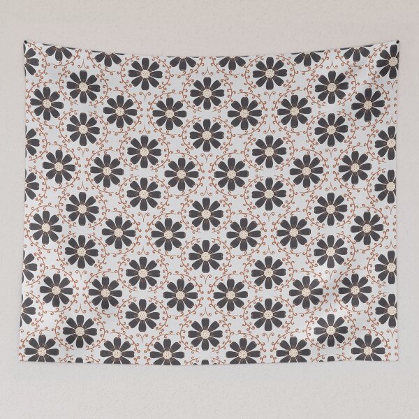 Item preview, Daisy Vine - Charcoal and Terracotta on Off-White designed and sold by artistmaria.
