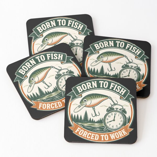 Item preview, Born to Fish Forced to Work - Funny Vintage Fishing Lure designed and sold by ThirdShiftLab.